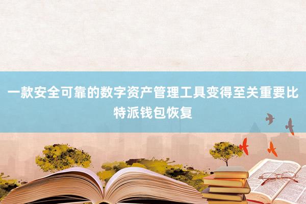 一款安全可靠的数字资产管理工具变得至关重要比特派钱包恢复