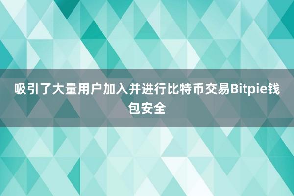 吸引了大量用户加入并进行比特币交易Bitpie钱包安全