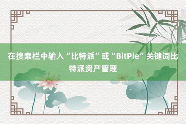 在搜索栏中输入“比特派”或“BitPie”关键词比特派资产管理