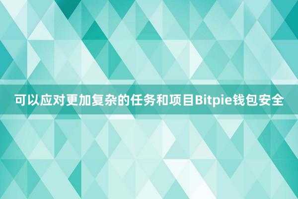 可以应对更加复杂的任务和项目Bitpie钱包安全