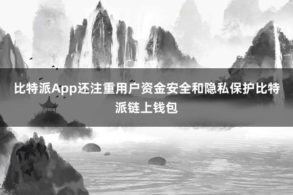 比特派App还注重用户资金安全和隐私保护比特派链上钱包