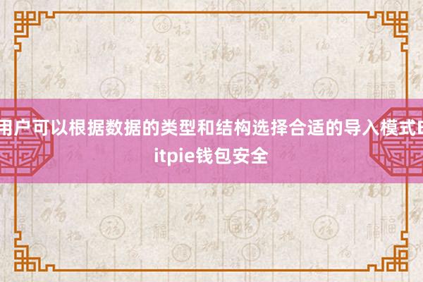 用户可以根据数据的类型和结构选择合适的导入模式Bitpie钱包安全